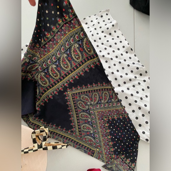 Hair accessories 3 Hair Clips hair styling clips 2 mini Scarfs polkadot paisley - Picture 9 of 10